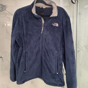 Blue North Face zip up fleece XL